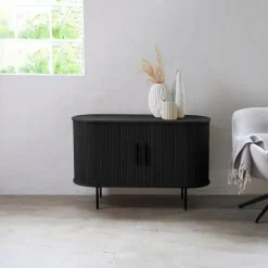 Dressoir Zwart Eikenhout - 120x45x76cm - Nola