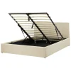 DREUX - Bed met opbergruimte - Beige - 140 x 200 cm - Polyester