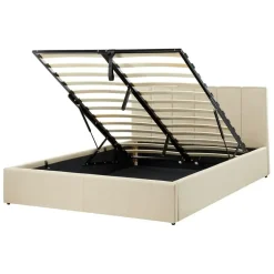 DREUX - Bed met opbergruimte - Beige - 140 x 200 cm - Polyester