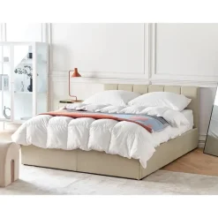 DREUX - Bed met opbergruimte - Beige - 140 x 200 cm - Polyester