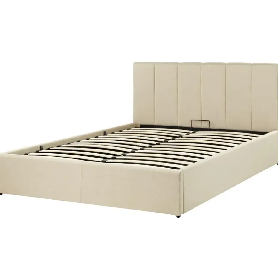 DREUX - Bed met opbergruimte - Beige - 140 x 200 cm - Polyester