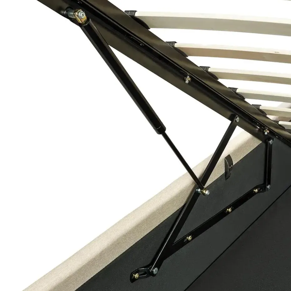 DREUX - Bed met opbergruimte - Beige - 140 x 200 cm - Polyester