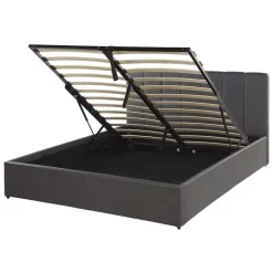 DREUX - Bed met opbergruimte - Grijs - 140 x 200 cm - Kunstleer