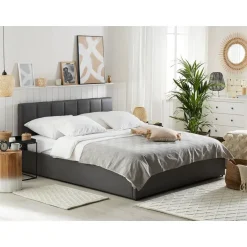 DREUX - Bed met opbergruimte - Grijs - 140 x 200 cm - Kunstleer