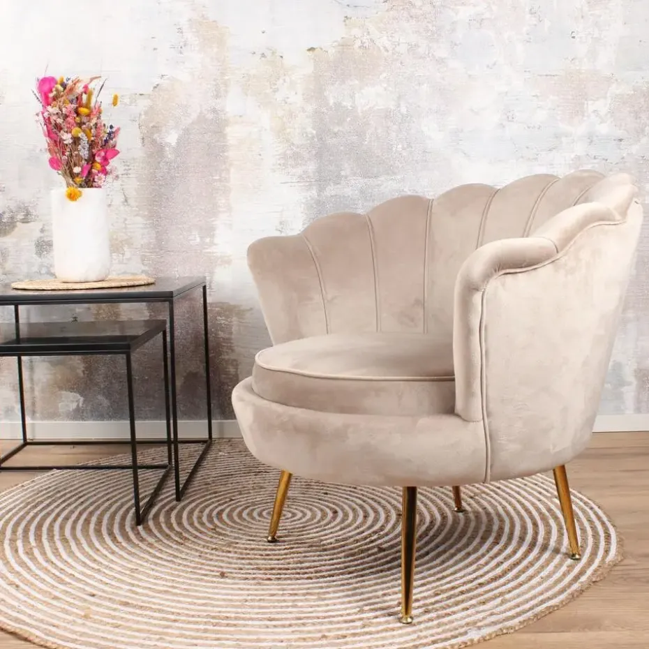 DS4U - Feliz fauteuil velvet champagne/taupe