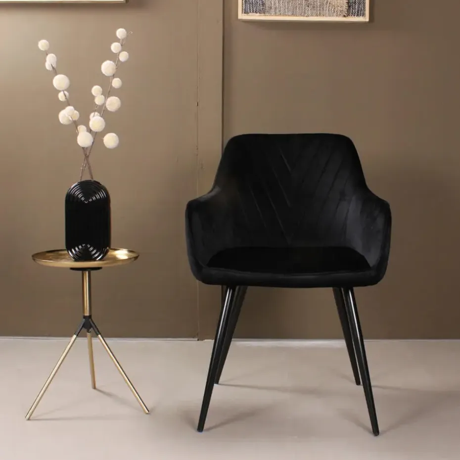 DS4U - Gaby armstoel velvet zwart