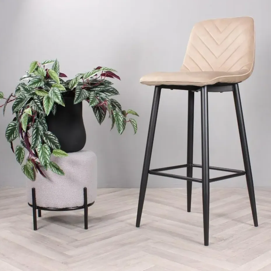 DS4U - Gaby barkruk velvet 75 cm 2.0 - champagne