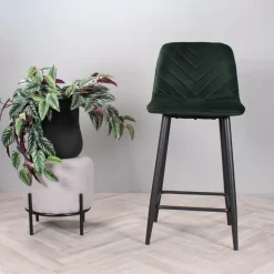 DS4U - Gaby barkruk velvet 65 cm 2.0 - groen