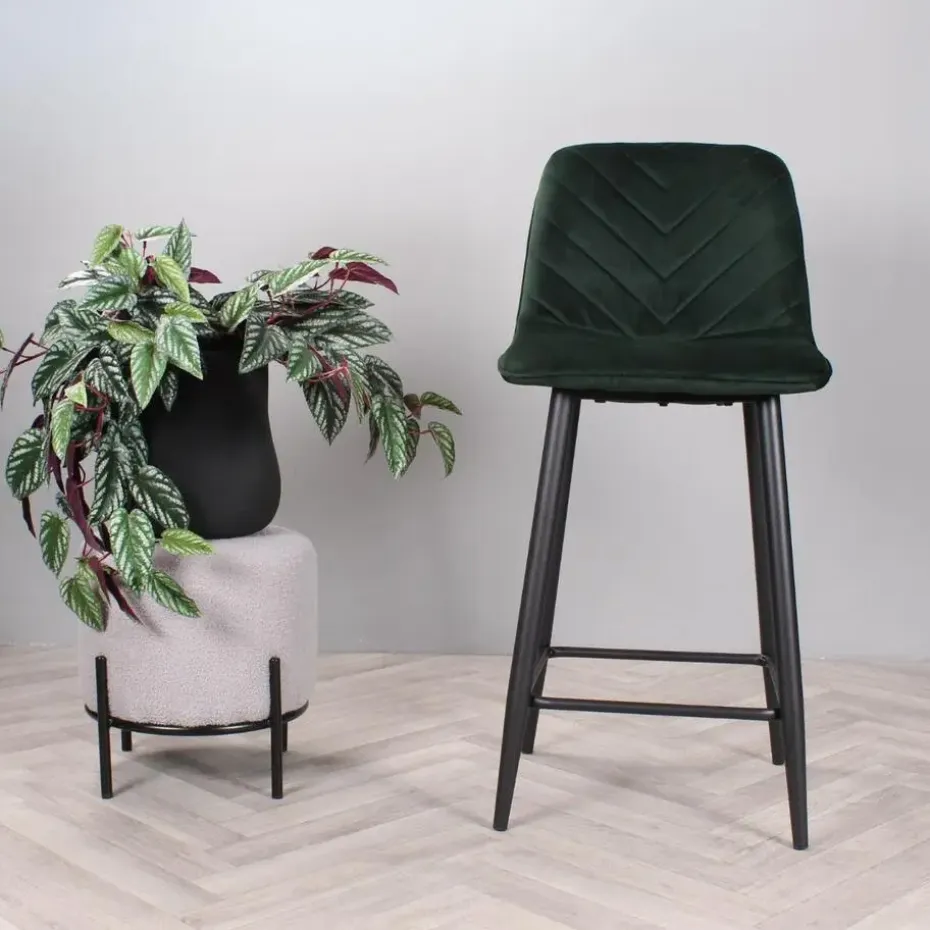 DS4U - Gaby barkruk velvet 65 cm 2.0 - groen