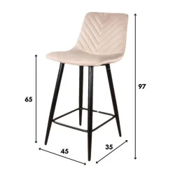 DS4U - Gaby barkruk velvet 65 cm 2.0 - groen