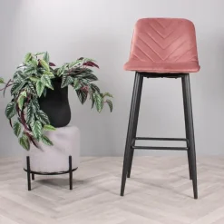 DS4U - Gaby barkruk velvet 75 cm 2.0 - roze