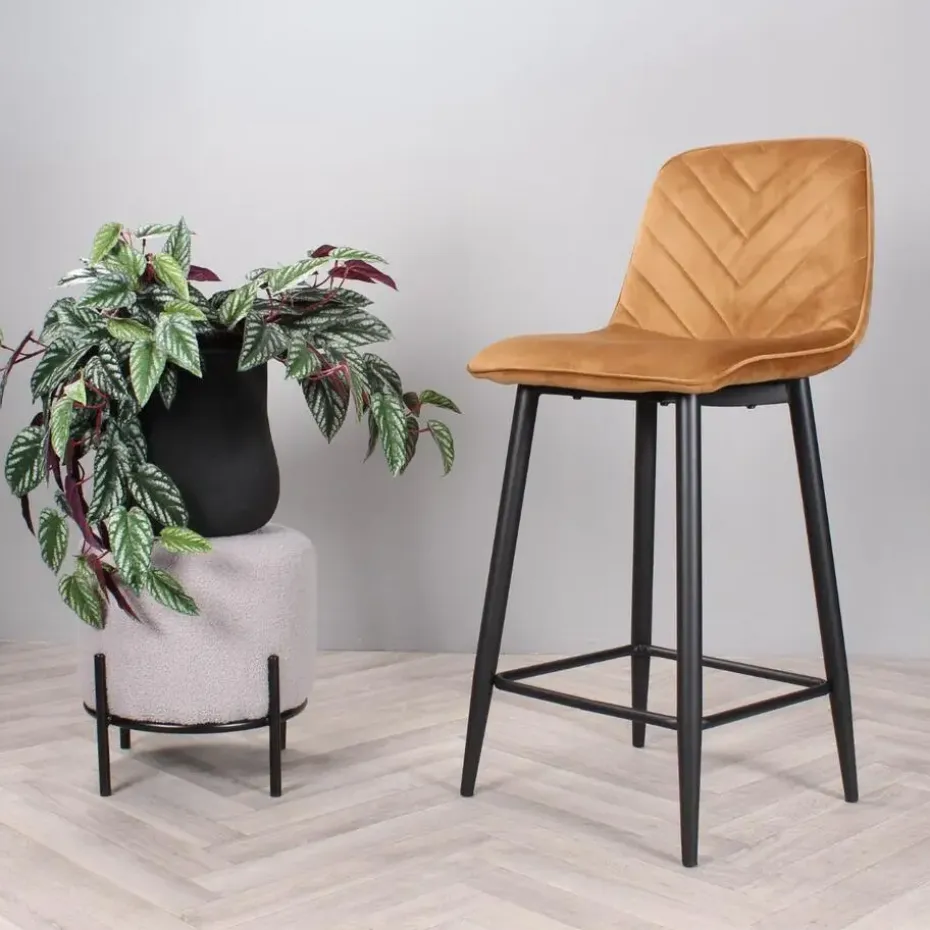 DS4U - Gaby barkruk velvet 65 cm 2.0 - goud