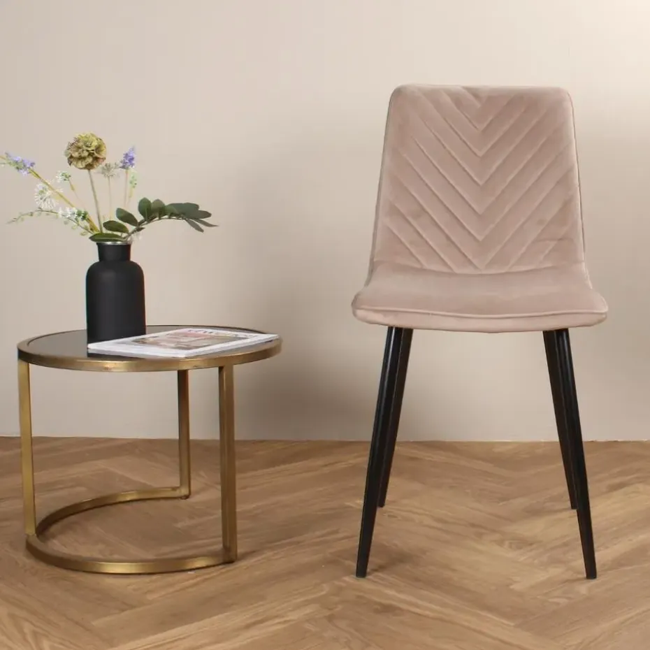 DS4U - Gaby eetkamerstoel velvet champagne