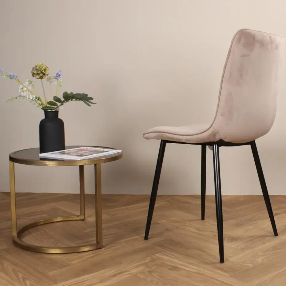 DS4U - Gaby eetkamerstoel velvet champagne