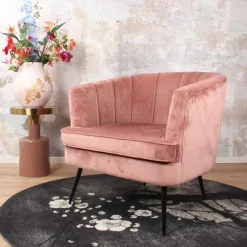 DS4U - Norah fauteuil velvet zalmroze