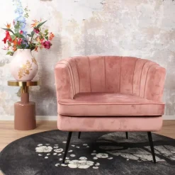 DS4U - Norah fauteuil velvet zalmroze
