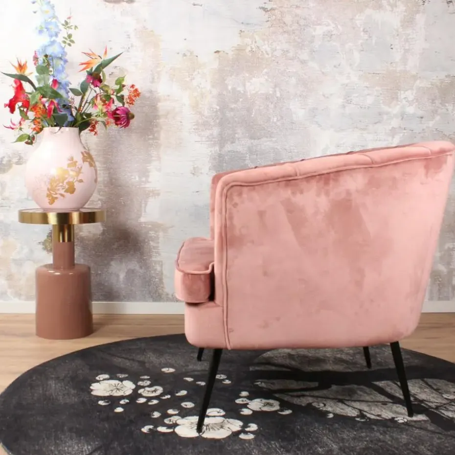 DS4U - Norah fauteuil velvet zalmroze
