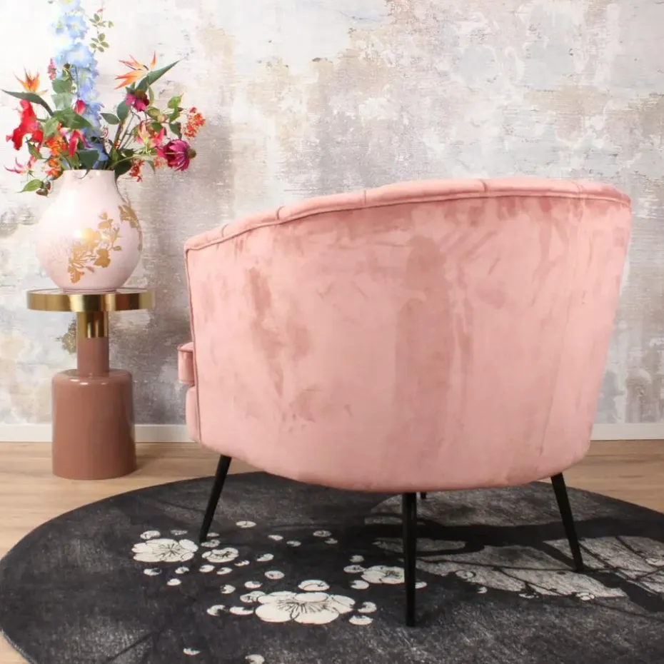 DS4U - Norah fauteuil velvet zalmroze