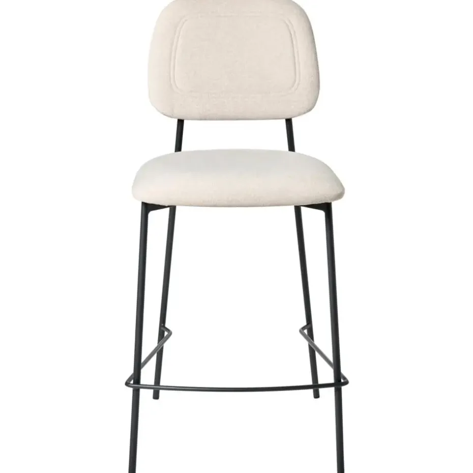 DUETTE - Barkruk set van 2 - Lichtbeige - Fluweel