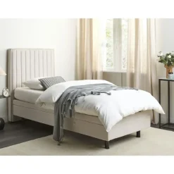 DUKE II - Eenpersoonsbed - Beige - 90 x 200 cm - Polyester