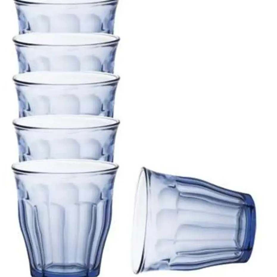 Duralex Drinkglazen Prisme - 6 stuks - blauw - glas - 250 ml