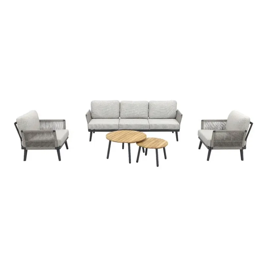 Durban/Mindo stoel-bank loungeset - 5-delig