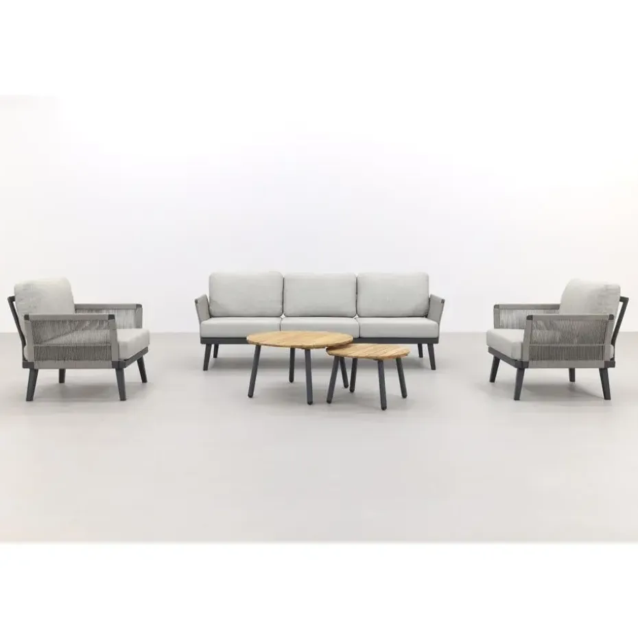Durban/Mindo stoel-bank loungeset - 5-delig