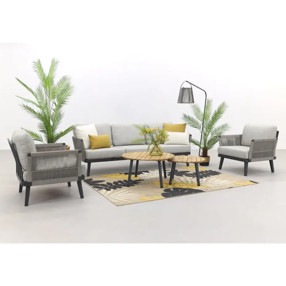 Durban/Mindo stoel-bank loungeset - 5-delig