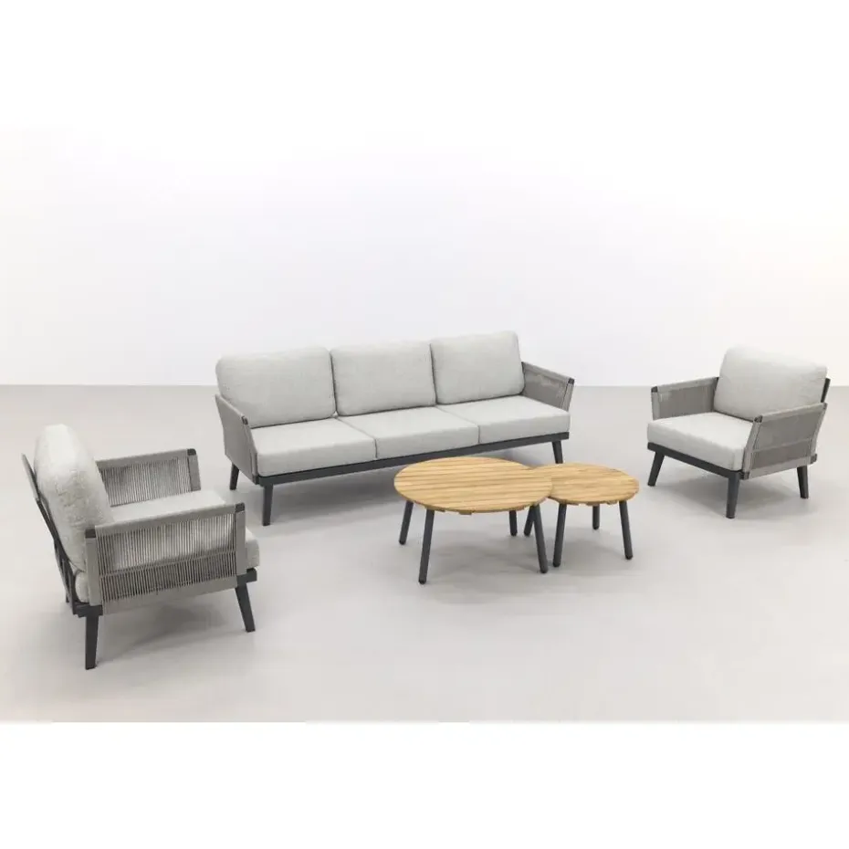 Durban/Mindo stoel-bank loungeset - 5-delig