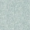Dutch Wallcoverings - Arty Faces blauwgroen/wit - 0,53x10,05m