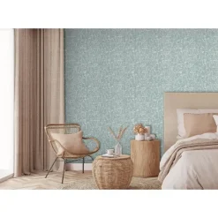 Dutch Wallcoverings - Arty Faces blauwgroen/wit - 0,53x10,05m