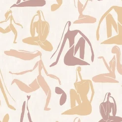 Dutch Wallcoverings - Arty Woman beige/oudroze/oker - 0,53x10,05m