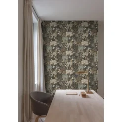 Dutch Wallcoverings - Asperia- Louan zwart/groen/goud - A54801