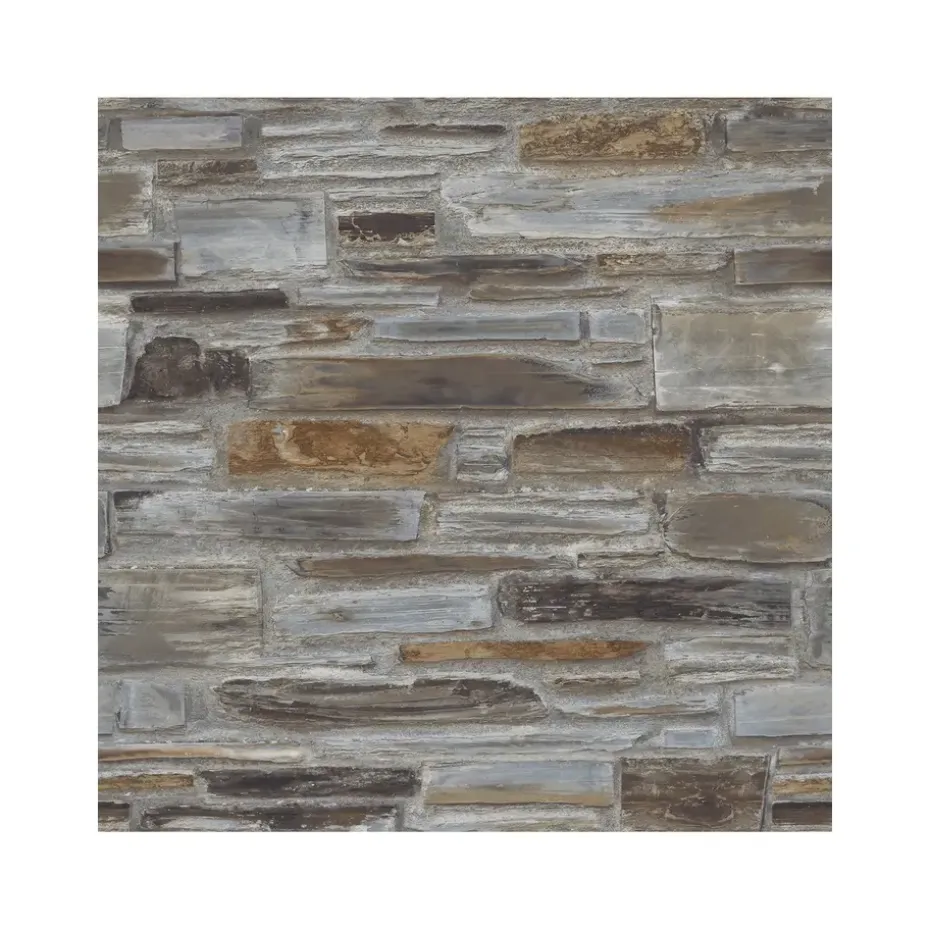 Dutch Wallcoverings - Exposure steen bruin/grijs - 0,53x10,05m