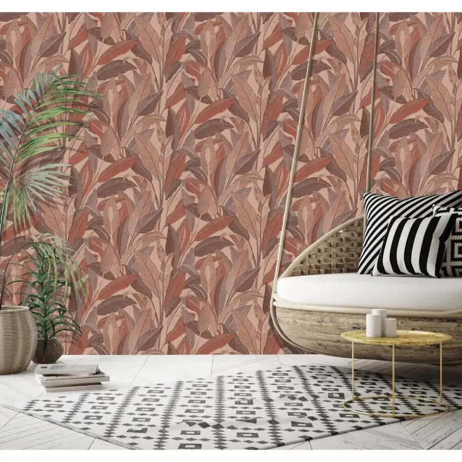 Dutch Wallcoverings Vliesbehang Renaissance leaves - rust - 10,05m x 53cm