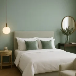 Dutch Wallcoverings Vliesbehang Linen & Textures uni - lightgreen - 10m x 53cm