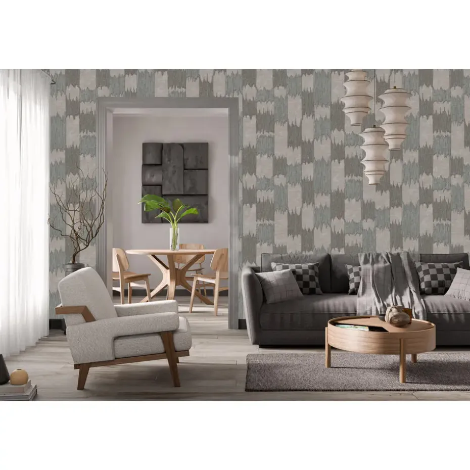 Dutch Wallcoverings Vliesbehang Renaissance textured loom - blauw - 10m x 53cm