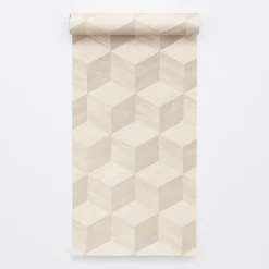 Dutch Wallcoverings Vliesbehang Renaissance natural cube - offwhite - 10m x 53cm