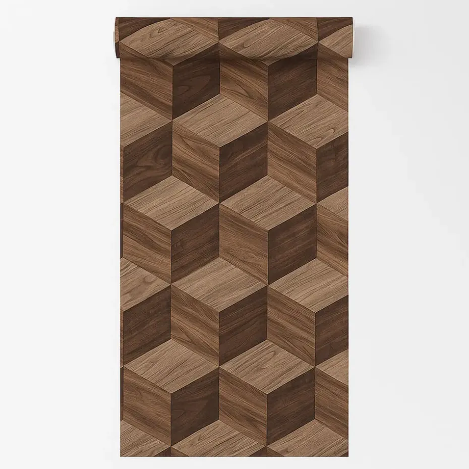 Dutch Wallcoverings Vliesbehang Renaissance natural cube - bruin - 10,05m x 53cm