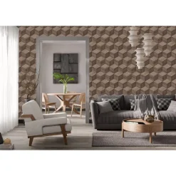 Dutch Wallcoverings Vliesbehang Renaissance natural cube - bruin - 10,05m x 53cm