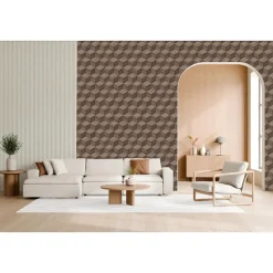 Dutch Wallcoverings Vliesbehang Renaissance natural cube - bruin - 10,05m x 53cm