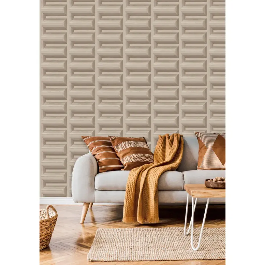 Dutch Wallcoverings Vliesbehang Renaissance Grecian key - taupe - 10,05m x 53cm