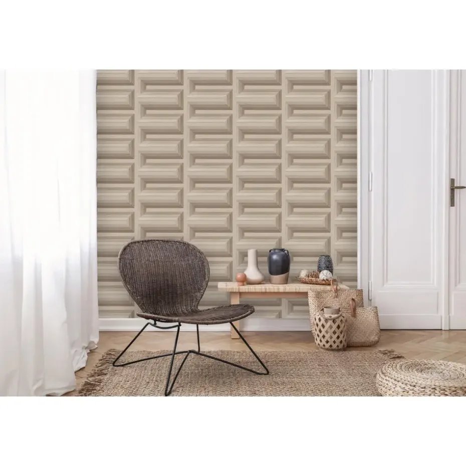 Dutch Wallcoverings Vliesbehang Renaissance Grecian key - taupe - 10,05m x 53cm