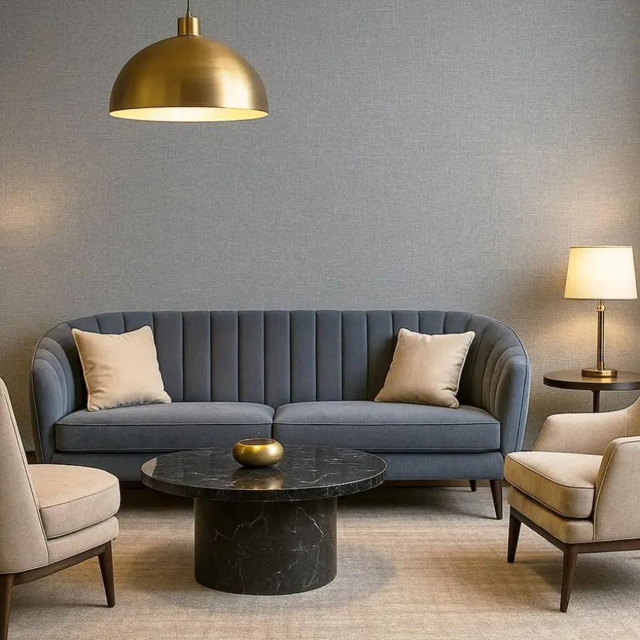 Dutch Wallcoverings Vliesbehang Renaissance natural weave - aqua - 10,05m x 53cm