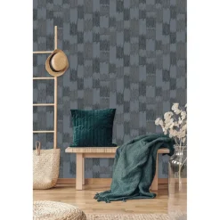 Dutch Wallcoverings Vliesbehang Renaissance textured loom - blauw - 10m x 53cm
