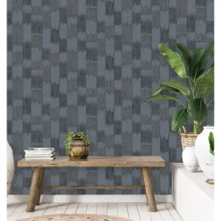 Dutch Wallcoverings Vliesbehang Renaissance textured loom - blauw - 10m x 53cm