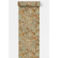 Dutch Wallcoverings Vliesbehang Wallstitch bird of paradise - groen - 10m x 53cm