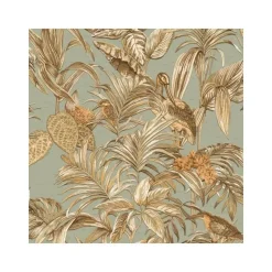 Dutch Wallcoverings Vliesbehang Wallstitch bird of paradise - groen - 10m x 53cm