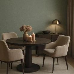 Dutch Wallcoverings Vliesbehang Linen & Textures uni - groen - 10,05m x 53cm