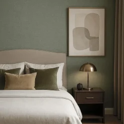 Dutch Wallcoverings Vliesbehang Linen & Textures uni - groen - 10,05m x 53cm